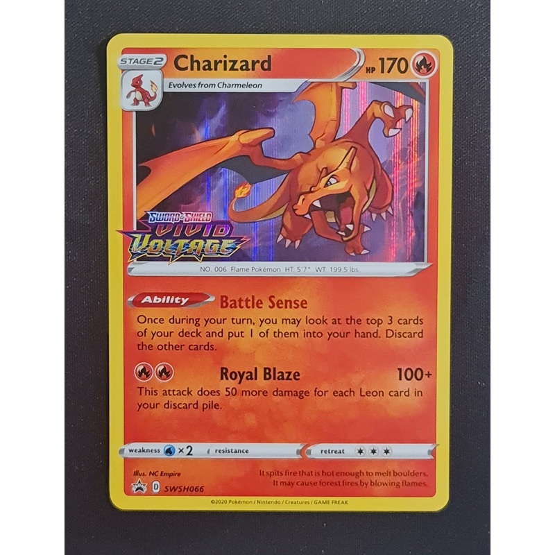 Pokemon Card SWSH Black Star Promos SWSH066 Charizard Prerelease participation promo