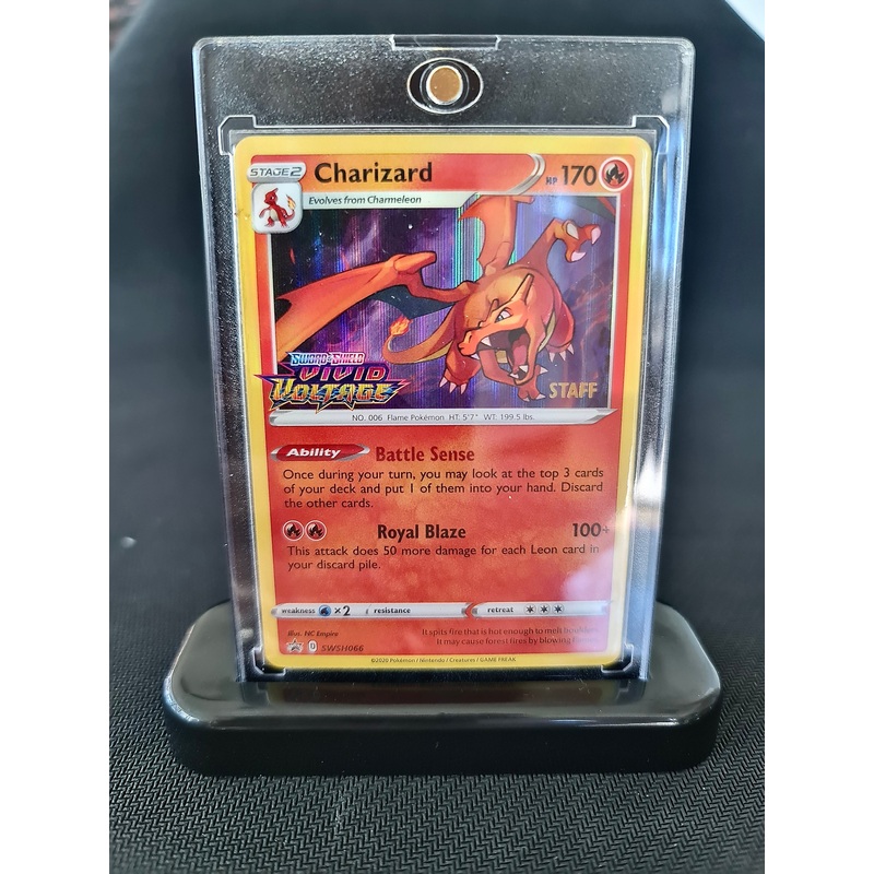 Pokemon Card SWSH Black Star Promos SWSH066 Charizard Prerelease STAFF PROMO