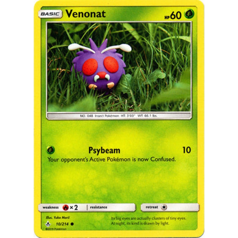 Pokemon Card Unbroken Bonds 10/214 010/214 Venonat Common