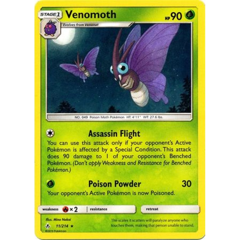 Pokemon Card Unbroken Bonds 11/214 011/214 Venomoth Rare