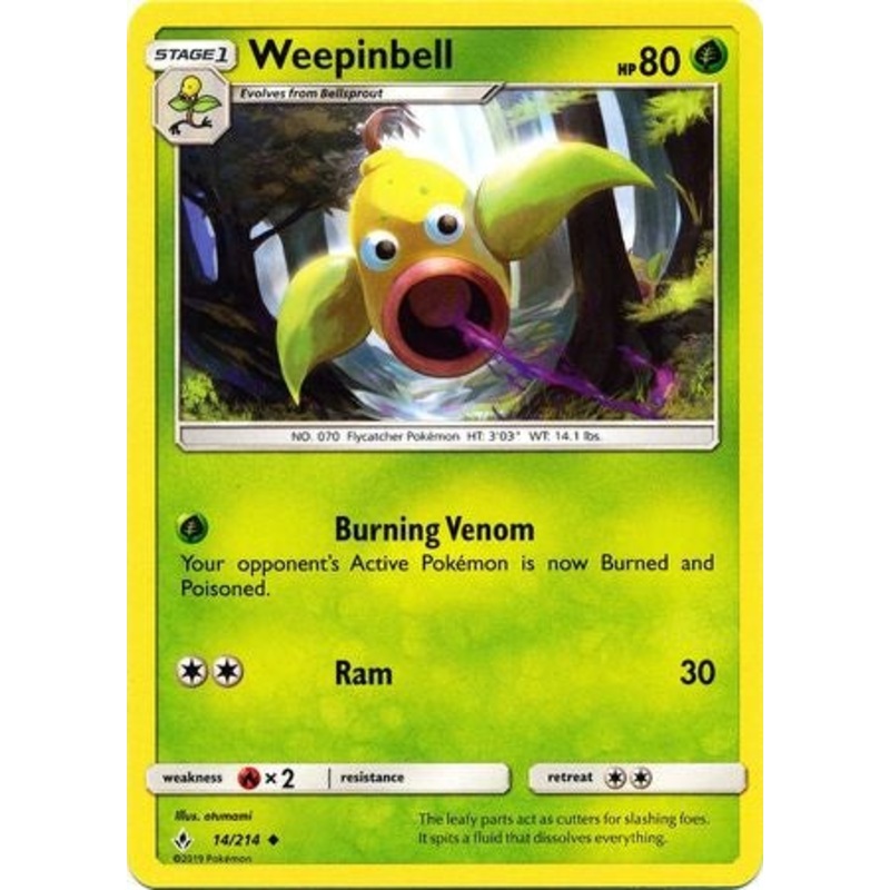 Pokemon Card Unbroken Bonds 14/214 014/214 Weepinbell Uncommon