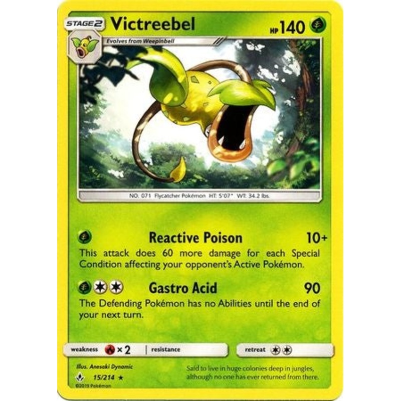 Pokemon Card Unbroken Bonds 15/214 015/214 Victreebel Rare