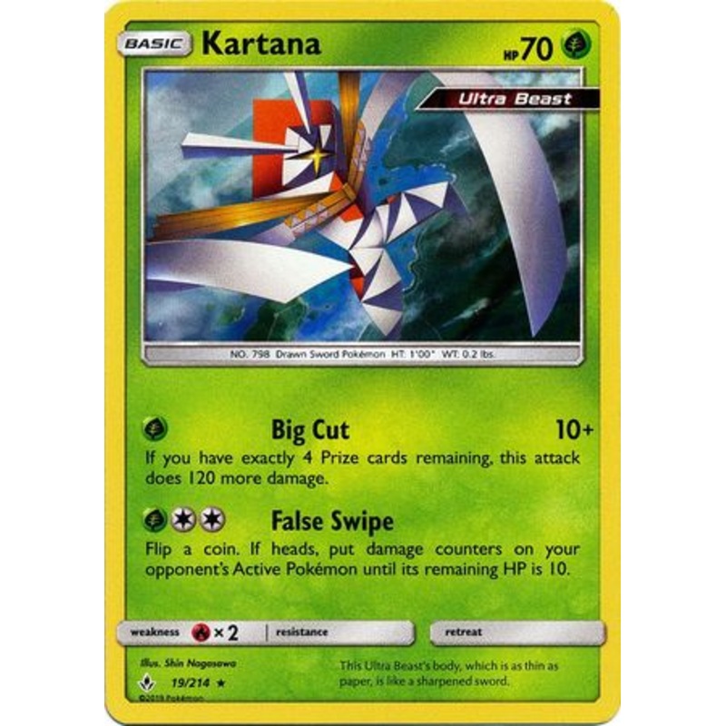 Pokemon Card Unbroken Bonds 19/214 019/214 Kartana Holo Rare