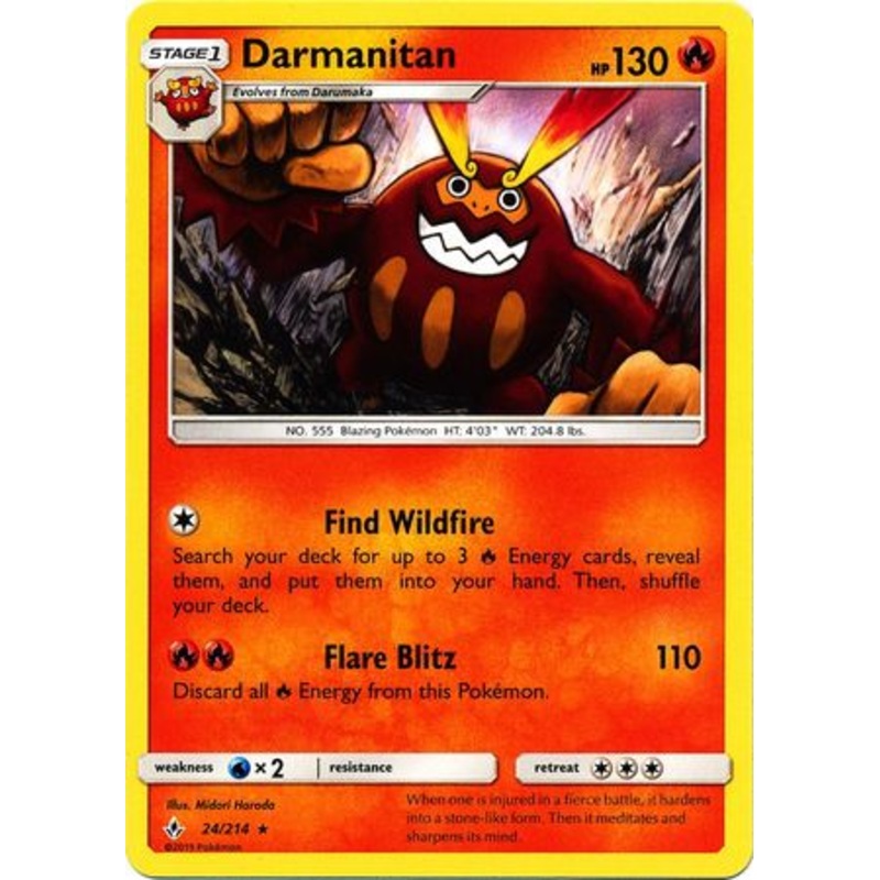 Pokemon Card Unbroken Bonds 24/214 024/214 Darmanitan Rare