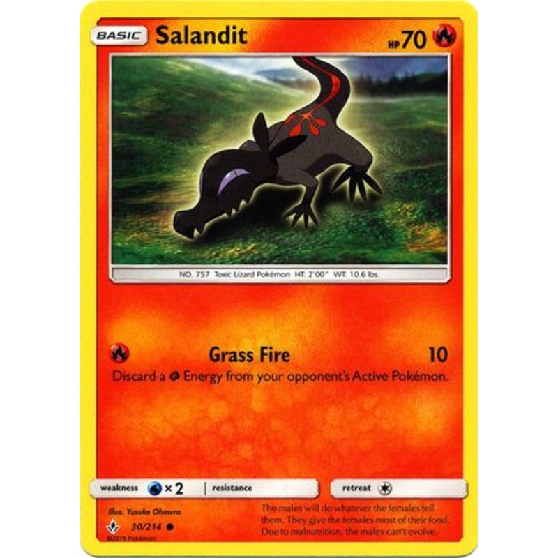 Pokemon Card Unbroken Bonds 30/214 030/214 Salandit Common