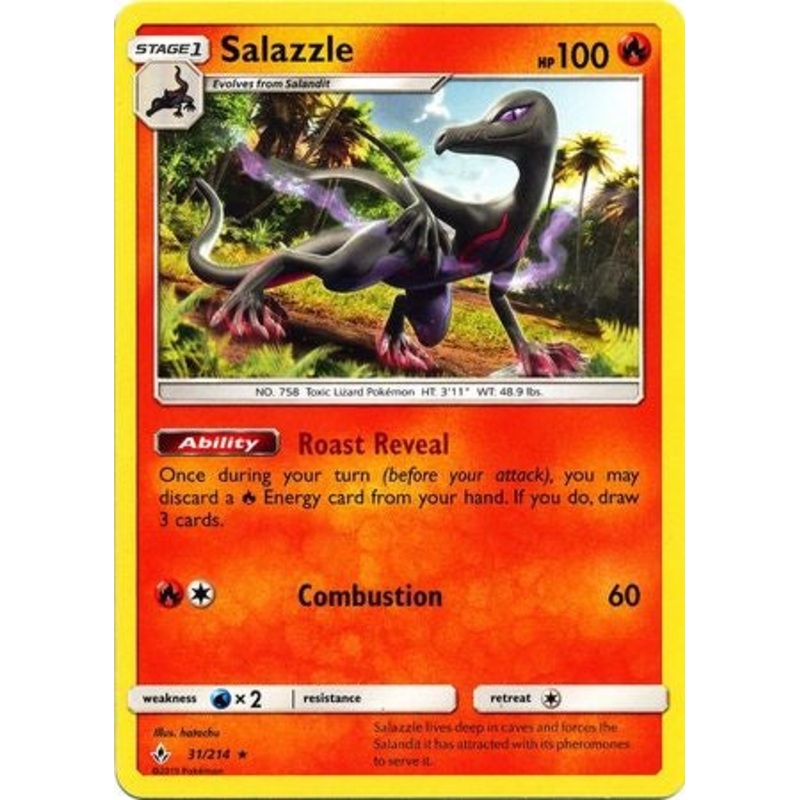Pokemon Card Unbroken Bonds 31/214 031/214 Salazzle Rare