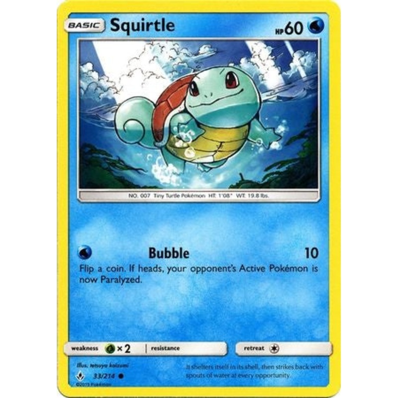 Pokemon Card Unbroken Bonds 33/214 033/214 Squirtle Common