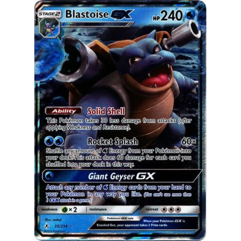 Pokemon Card Unbroken Bonds 35/214 035/214 Blastoise GX Ultra Rare