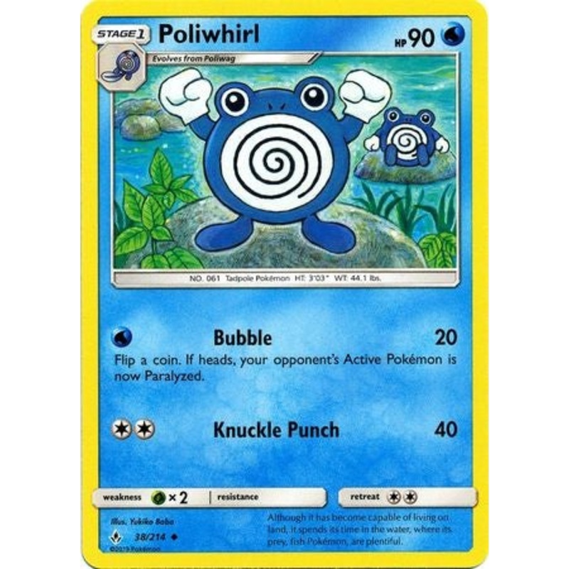 Pokemon Card Unbroken Bonds 38/214 038/214 Poliwhirl Uncommon