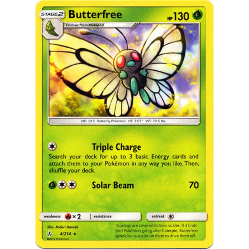 Pokemon Card Unbroken Bonds 4/214 004/214 Butterfree Rare