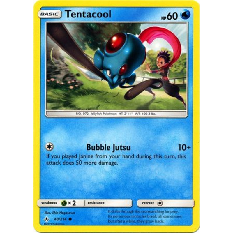 Pokemon Card Unbroken Bonds 40/214 040/214 Tentacool Common