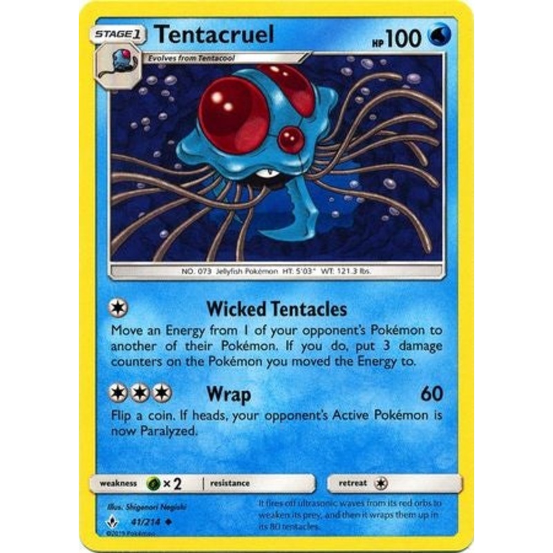Pokemon Card Unbroken Bonds 41/214 041/214 Tentacruel Uncommon