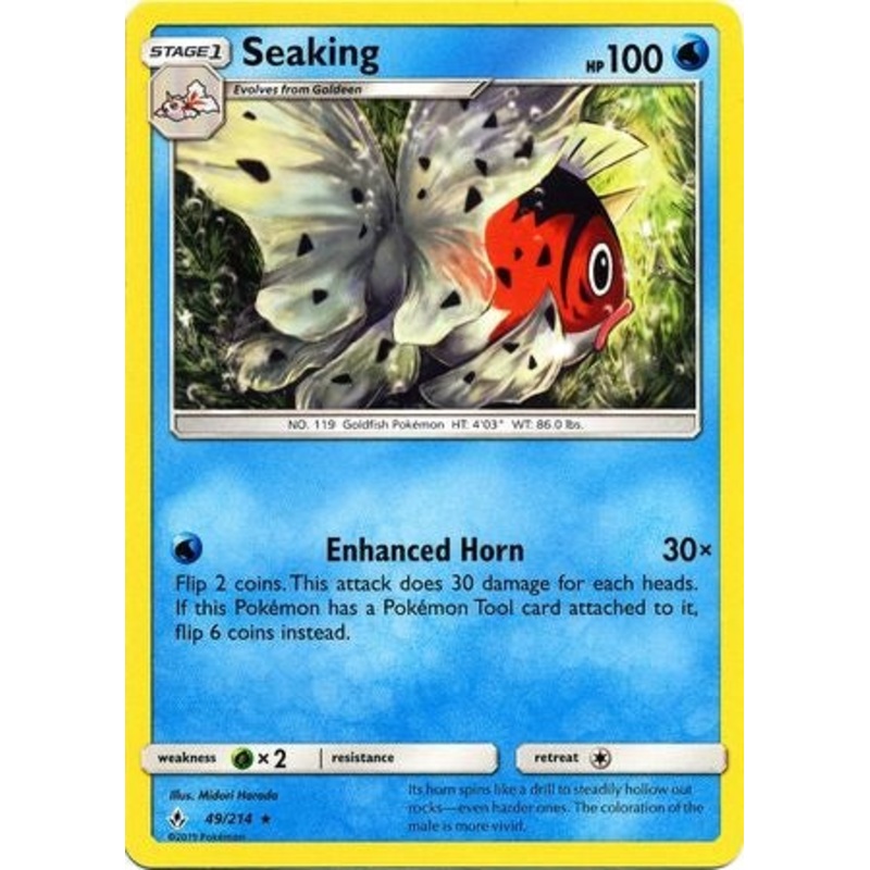 Pokemon Card Unbroken Bonds 49/214 049/214 Seaking Rare