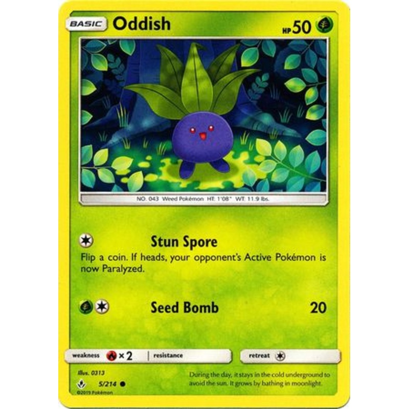 Pokemon Card Unbroken Bonds 5/214 005/214 Oddish Common