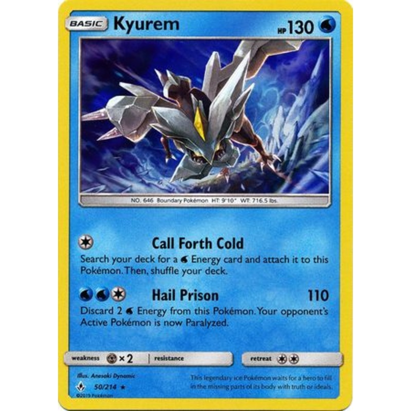 Pokemon Card Unbroken Bonds 50/214 050/214 Kyurem Holo Rare
