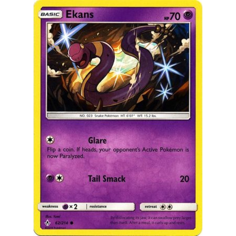 Pokemon Card Unbroken Bonds 62/214 062/214 Ekans Common