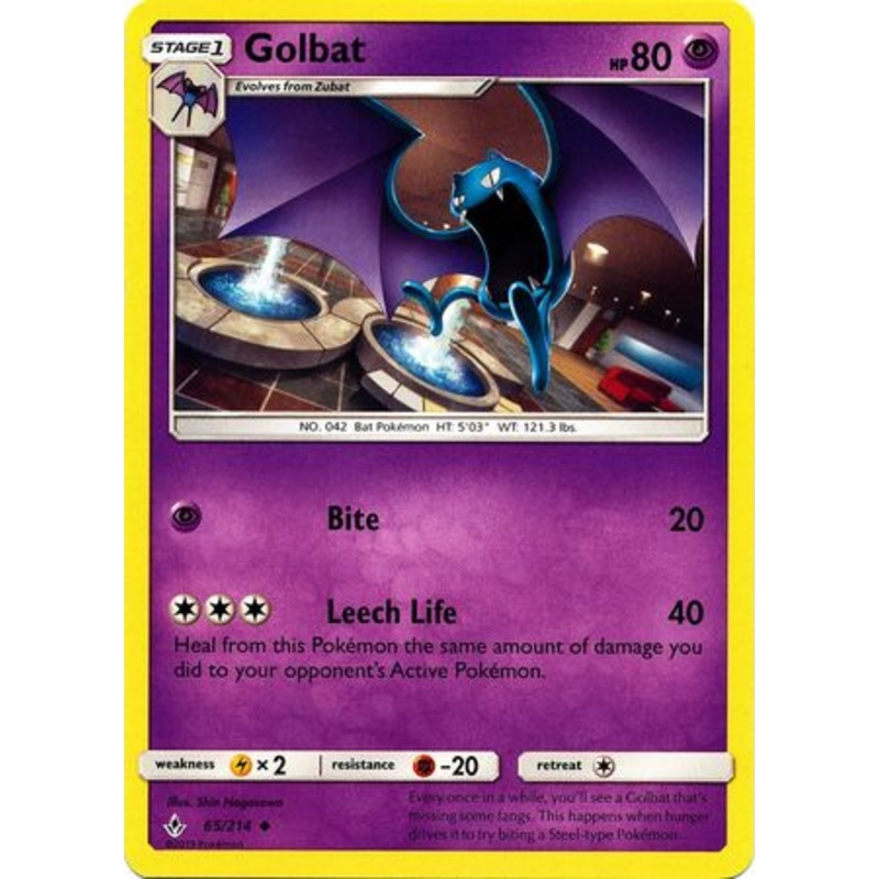 Pokemon Card Unbroken Bonds 65/214 065/214 Golbat Uncommon