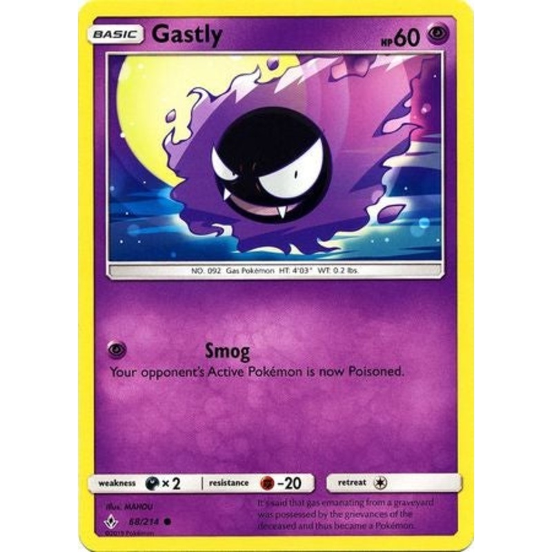 Pokemon Card Unbroken Bonds 68/214 068/214 Gastly Common