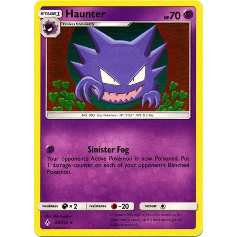 Pokemon Card Unbroken Bonds 69/214 069/214 Haunter Uncommon