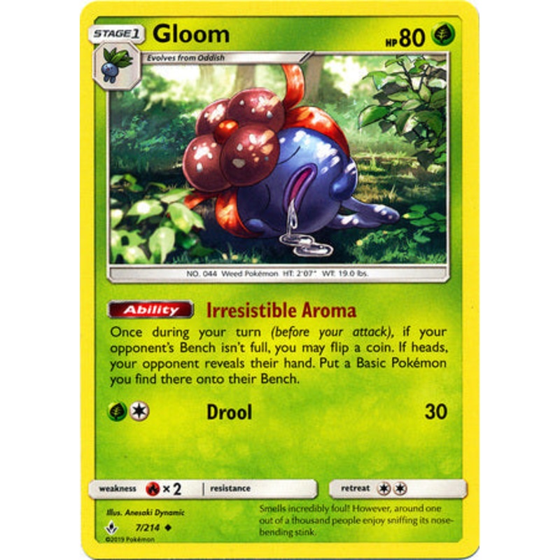 Pokemon Card Unbroken Bonds 7/214 007/214 Gloom Uncommon