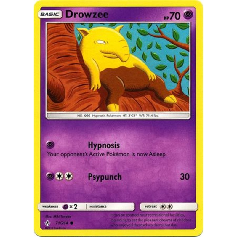 Pokemon Card Unbroken Bonds 71/214 071/214 Drowzee Common