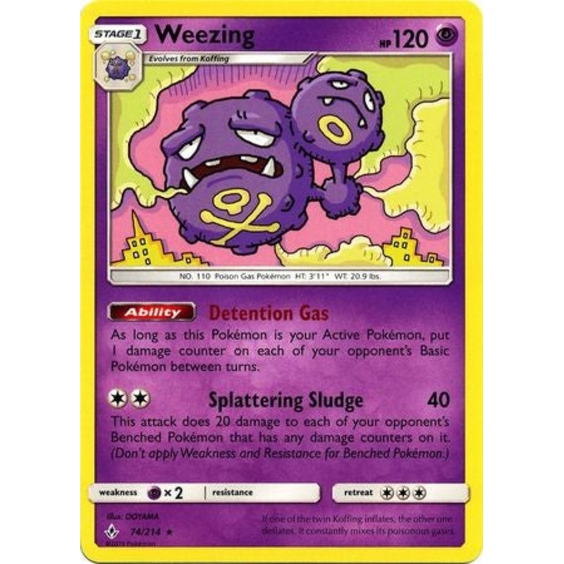 Pokemon Card Unbroken Bonds 74/214 074/214 Weezing Rare
