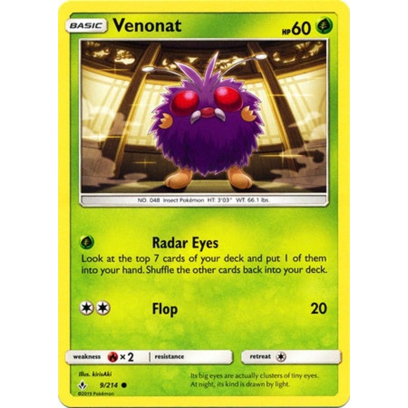 Pokemon Card Unbroken Bonds 9/214 009/214 Venonat Common