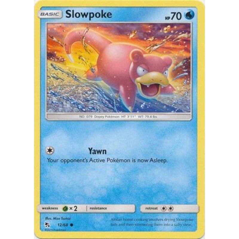 Pokemon Card Hidden Fates 12/68 Slowpoke Common