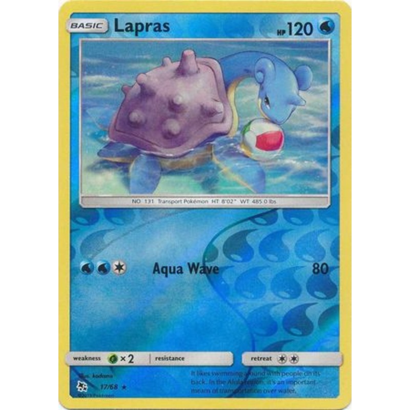 Pokemon Card Hidden Fates 17/68 Lapras Rare Reverse Holo