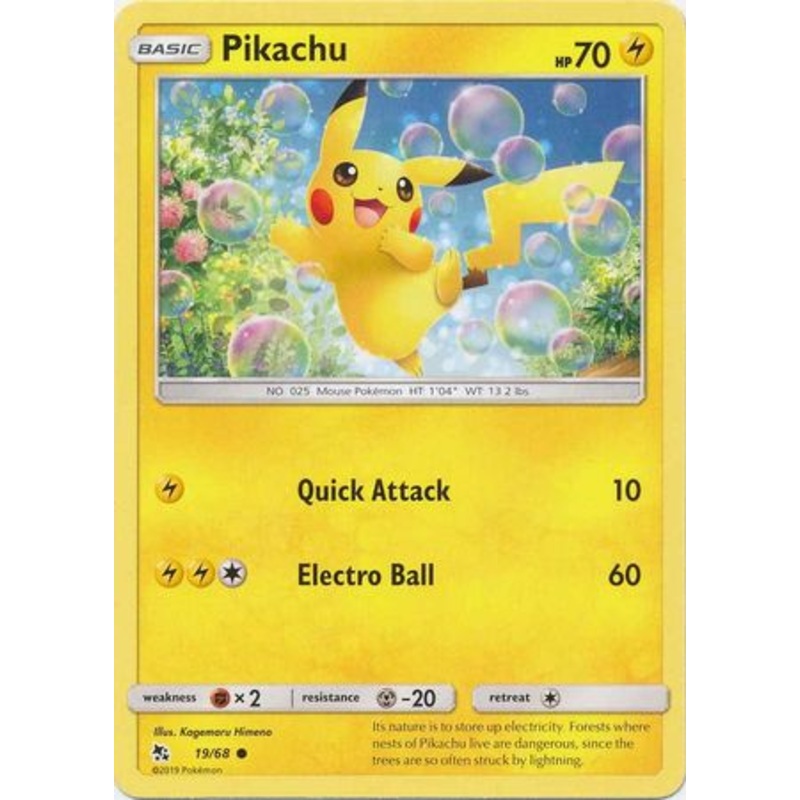 Pokemon Card Hidden Fates 19/68 Pikachu Common