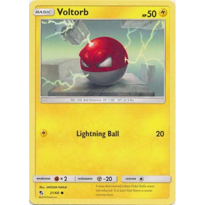 Pokemon Card Hidden Fates 21/68 Voltorb Common