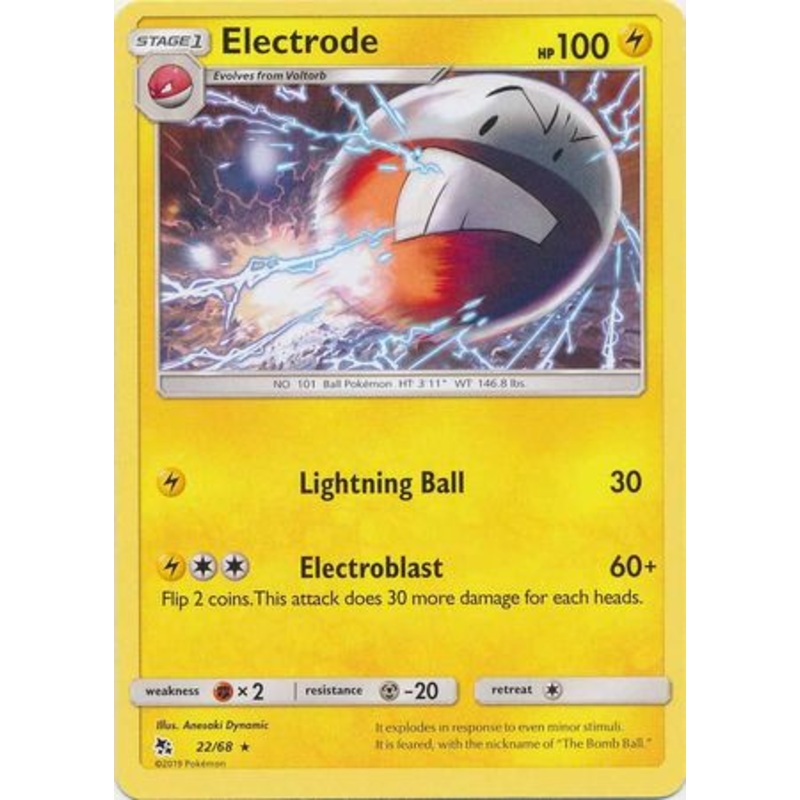 Pokemon Card Hidden Fates 22/68 Electrode Rare