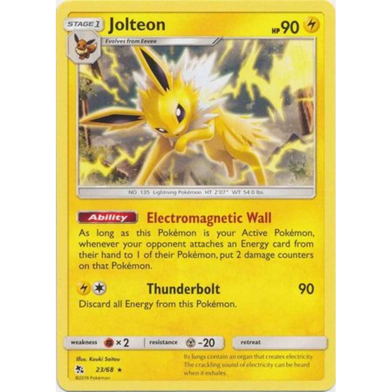 Pokemon Card Hidden Fates 23/68 Jolteon Rare
