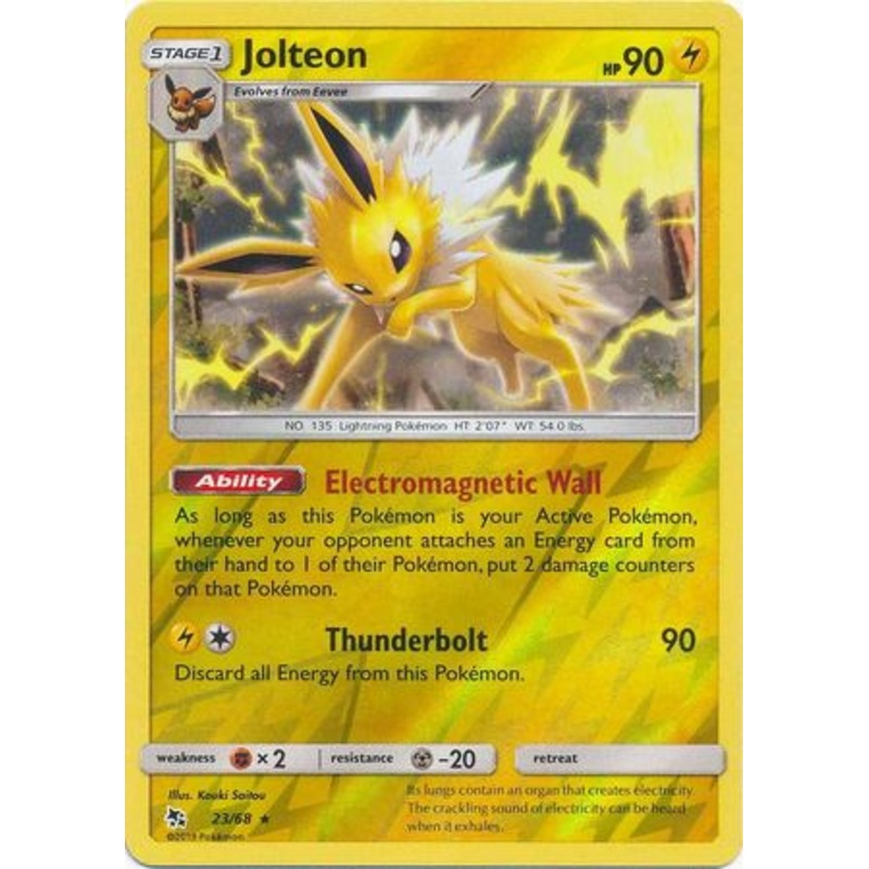 Pokemon Card Hidden Fates 23/68 Jolteon Rare Reverse Holo
