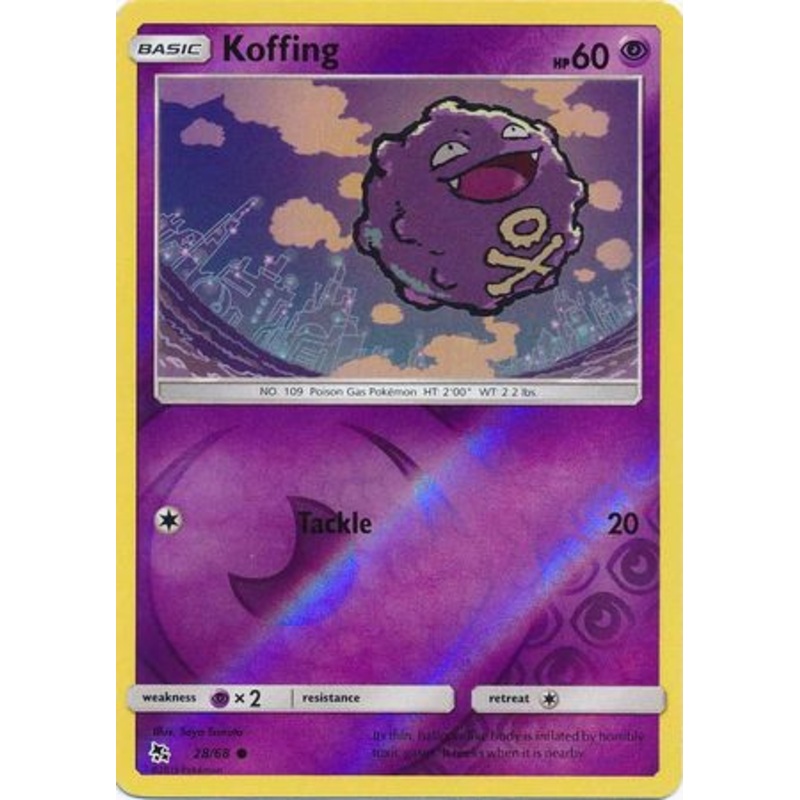 Pokemon Card Hidden Fates 28/68 Koffing Common Reverse Holo