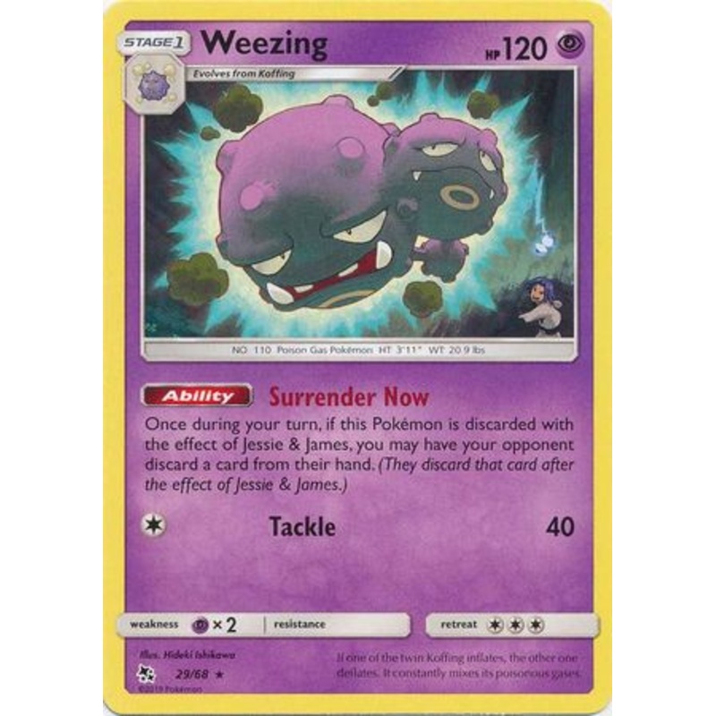 Pokemon Card Hidden Fates 29/68 Weezing Rare