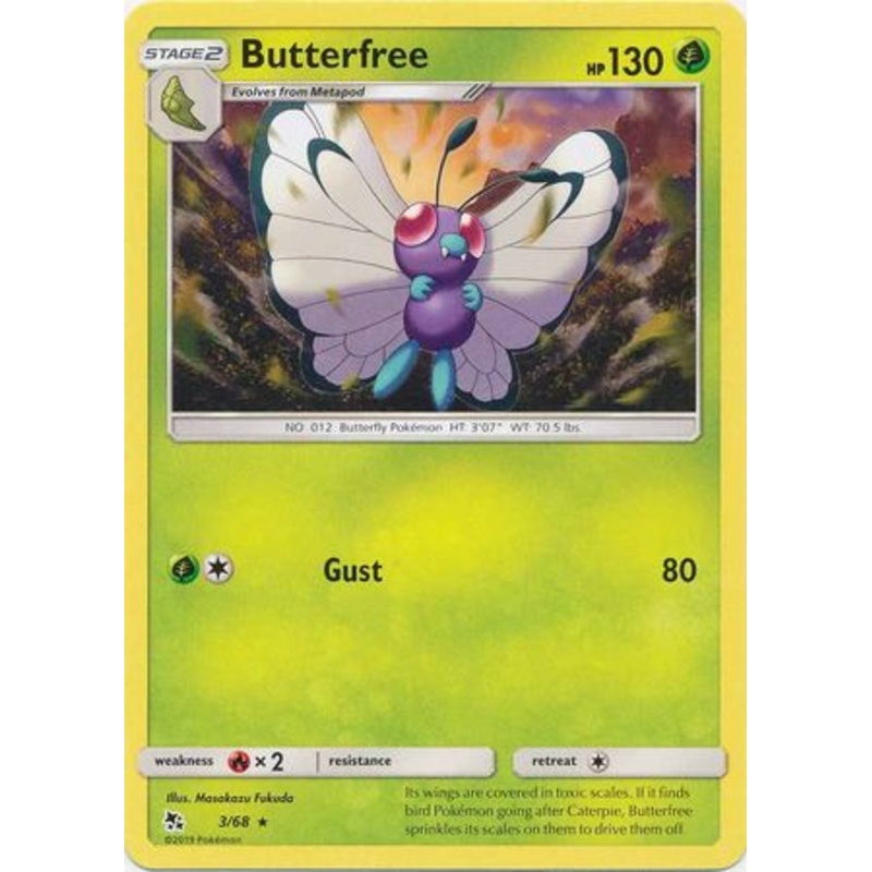 Pokemon Card Hidden Fates 3/68 Butterfree Rare