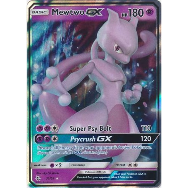 Pokemon Card Hidden Fates 31/68 Mewtwo GX Ultra Rare