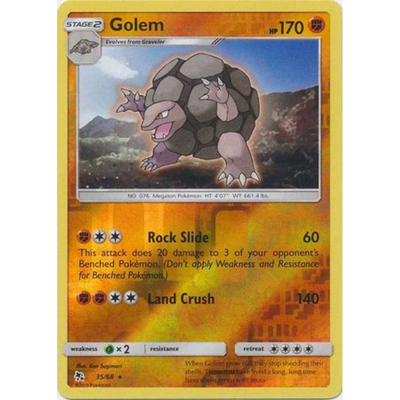 Pokemon Card Hidden Fates 35/68 Golem Rare Reverse Holo