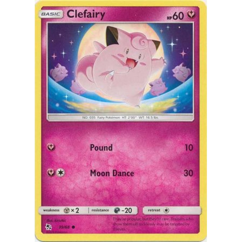 Pokemon Card Hidden Fates 39/68 Clefairy Common