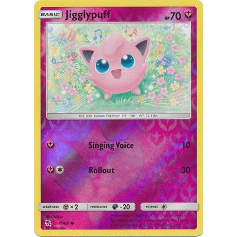 Pokemon Card Hidden Fates 41/68 Jigglypuff Common Reverse Holo