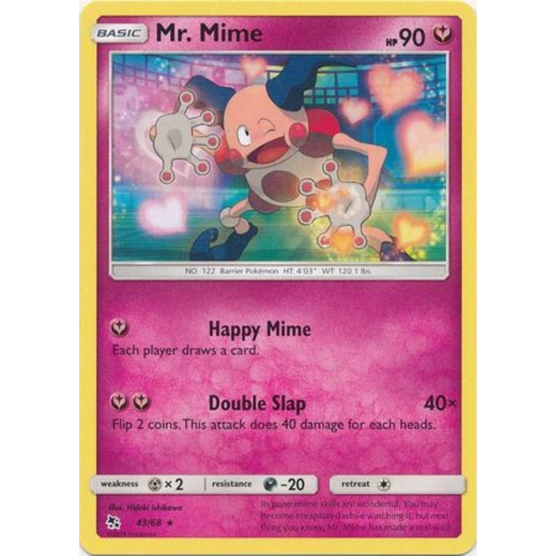 Pokemon Card Hidden Fates 43/68 Mr. Mime Rare