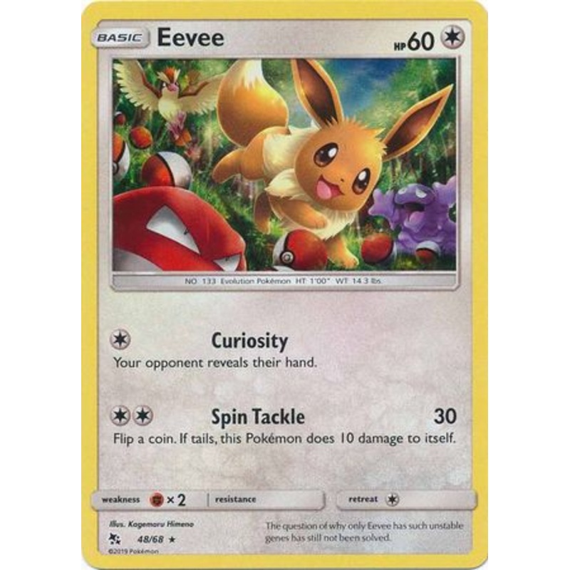 Pokemon Card Hidden Fates 48/68 Eevee Holo Rare