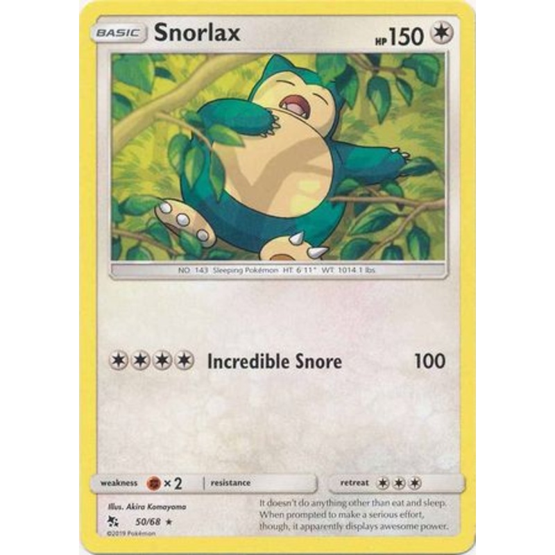 Pokemon Card Hidden Fates 50/68 Snorlax Rare