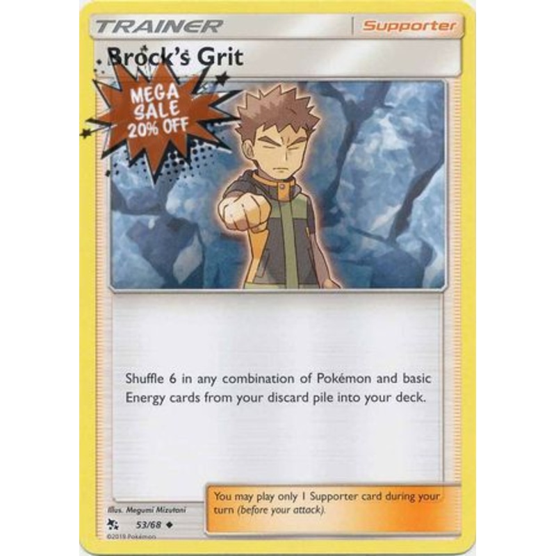 Pokemon Card Hidden Fates 53/68 Brock’s Grit Supporter Uncommon