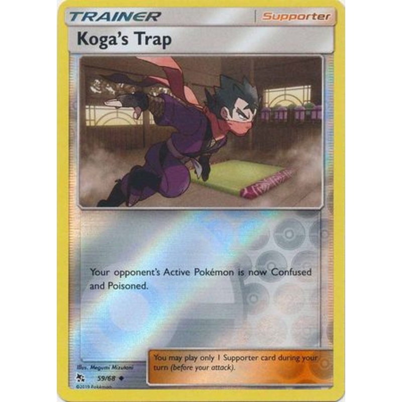 Pokemon Card Hidden Fates 59/68 Koga’s Trap Supporter Uncommon Reverse Holo