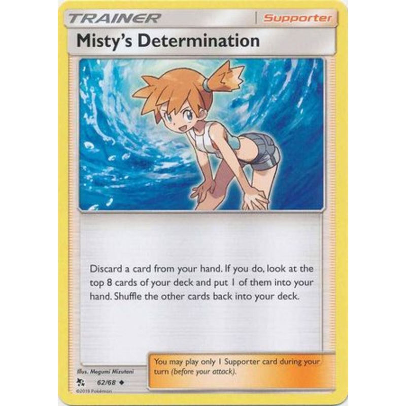 Pokemon Card Hidden Fates 62/68 Misty’s Determination Supporter Uncommon
