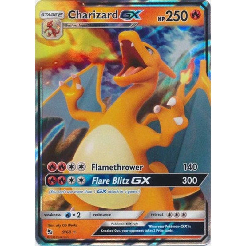 Pokemon Card Hidden Fates 9/68 Charizard GX Ultra Rare