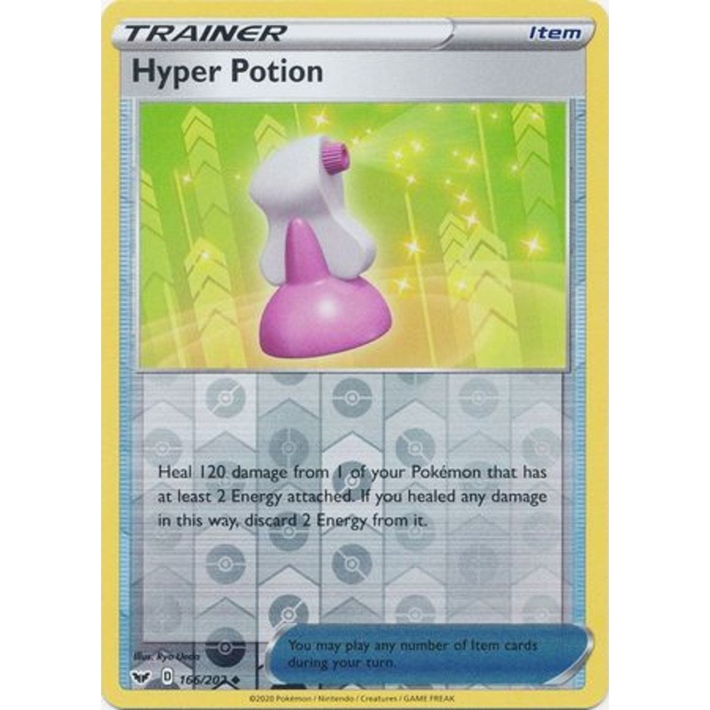 Pokemon Card Sword and Shield 166/202 Hyper Potion item Reverse Holo Uncommon