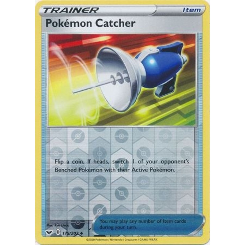 Pokemon Card Sword and Shield 175/202 Pokemon Catcher item Reverse Holo Uncommon